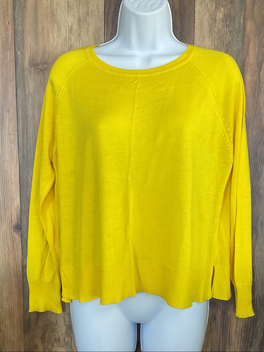 Zara Knitwear Bright Yellow Crewneck Crop Sweater S 433B